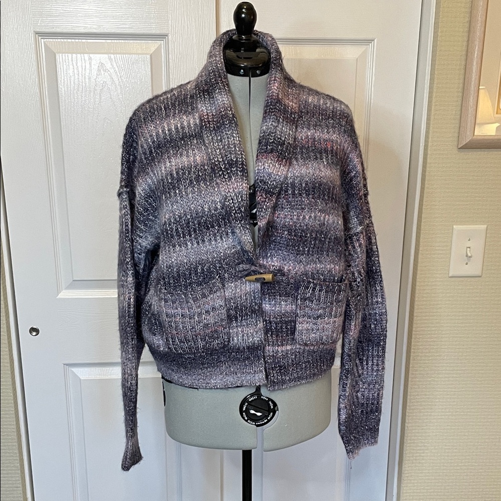 Lucky Brand Purple Toned Multicolor Knit Sweater